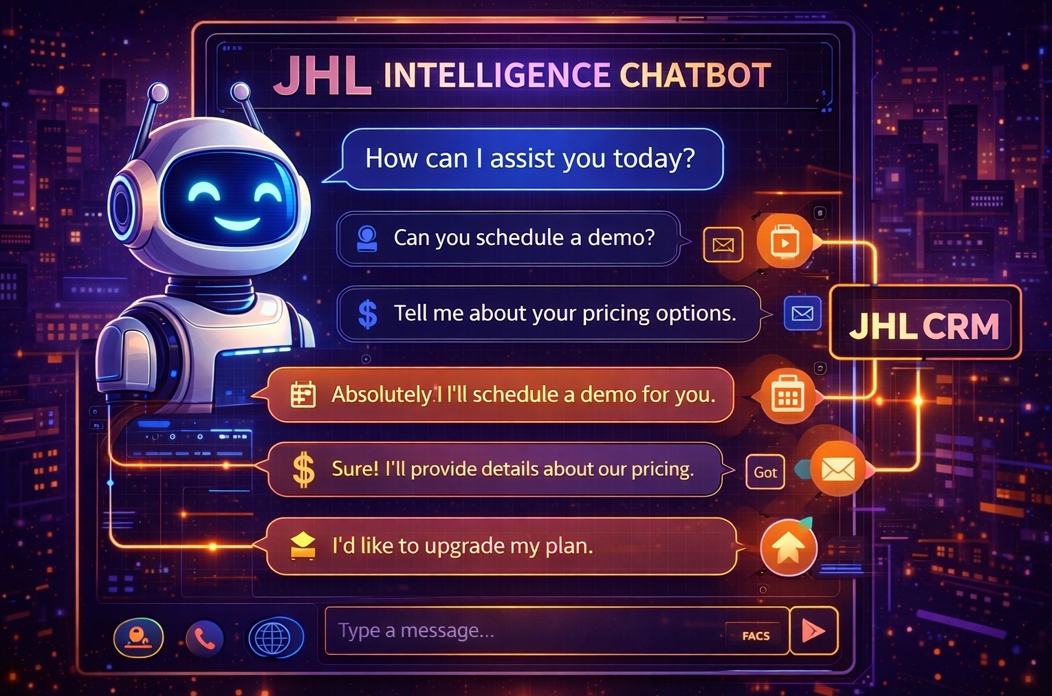 JHL Intelligence Chatbot interface